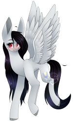 Size: 1318x2204 | Tagged: safe, artist:alithecat1989, oc, oc only, pegasus, pony, female, gift art, mare, red eyes, simple background, smiling, solo, spread wings, transparent background, wings