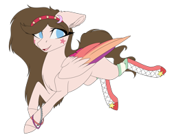 Size: 3769x3001 | Tagged: safe, artist:crazllana, oc, oc only, oc:venuz diaz, pegasus, pony, colored wings, female, high res, mare, multicolored wings, simple background, solo, transparent background