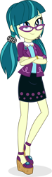 Size: 2571x8644 | Tagged: safe, artist:punzil504, juniper montage, equestria girls, movie magic, spoiler:eqg specials, absurd resolution, clothes, crossed arms, female, glasses, simple background, smiling, solo, transparent background, vector