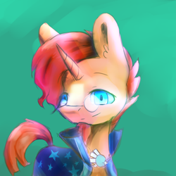 Size: 3543x3543 | Tagged: safe, artist:ophake, sunburst, pony, unicorn, facial hair, glasses, goatee, male, solo, stallion