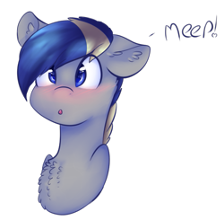 Size: 567x555 | Tagged: safe, artist:angelic-shield, derpibooru exclusive, oc, oc only, oc:silver star, blushing, bust, cute, meep, simple background, solo, transparent background