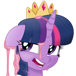 Size: 2000x2000 | Tagged: safe, artist:phucknuckl, twilight sparkle, twilight sparkle (alicorn), alicorn, my little pony: the movie, cake, crown, food, frosting, open mouth, regalia, simple background, solo, transparent background, vector