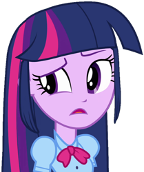 Size: 858x1025 | Tagged: safe, artist:thebar, derpibooru exclusive, twilight sparkle, equestria girls, female, necktie, open mouth, simple background, transparent background