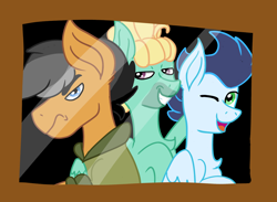 Size: 1284x939 | Tagged: safe, artist:ur4niumpineapple, quibble pants, soarin', zephyr breeze, earth pony, pegasus, pony, male, stallion