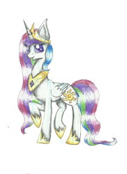 Size: 1700x2338 | Tagged: safe, artist:careness, derpibooru import, princess celestia, alicorn, pony, simple background, solo, traditional art, transparent background, wet, wet mane