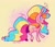 Size: 1280x1103 | Tagged: safe, artist:janegumball, derpibooru import, earth pony, pony, g1, colored hooves, female, g1 to g4, generation leap, looking at you, mare, no pupils, rainbow curl pony, solo, stripes (g1)