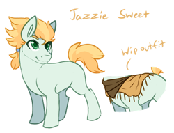 Size: 1280x976 | Tagged: safe, artist:amiookamiwolf, derpibooru import, oc, oc:jazzie sweet, earth pony, pony, colt, magical gay spawn, male, offspring, parent:braeburn, parent:soarin', parents:soarburn, simple background, solo, transparent background