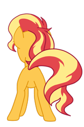 Size: 742x1118 | Tagged: safe, artist:gmaplay, derpibooru import, sunset shimmer, pony, unicorn, bunset shimmer, butt, rear, rear view, simple background, solo, transparent background