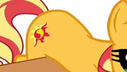 Size: 431x246 | Tagged: safe, artist:gmaplay, derpibooru import, sunset shimmer, pony, unicorn, butt, flank, simple background, solo, transparent background