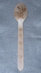 Size: 1024x1822 | Tagged: safe, artist:malte279, derpibooru import, silver spoon, craft, cutie mark, pyrography, spoon, traditional art, wooden spoon