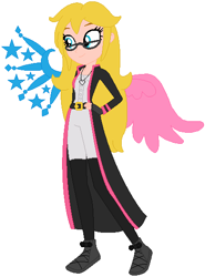 Size: 406x549 | Tagged: safe, artist:selenaede, artist:user15432, derpibooru import, oc, human, equestria girls, base used, clothes, crossover, equestria girls style, equestria girls-ified, fingerless gloves, glasses, gloves, hand on hip, jewelry, necklace, shoes, simple background, sneakers, white background, wings
