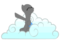 Size: 1920x1080 | Tagged: safe, artist:intfighter, derpibooru import, oc, oc only, pegasus, pony, bald, base, cloud, eyelashes, eyes closed, on a cloud, pegasus oc, raised hoof, simple background, sitting, solo, transparent background, two toned wings, waving, wings