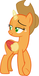 Size: 1107x2144 | Tagged: safe, artist:pegasski, derpibooru import, oc, oc only, alicorn, pony, grannies gone wild, alicorn oc, bald, base, bedroom eyes, eyelashes, freckles, hat, horn, looking back, raised hoof, simple background, smiling, solo, transparent background, two toned wings, underhoof, wings