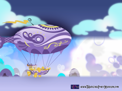 Size: 1067x800 | Tagged: safe, artist:inkynotebook, derpibooru import, airship, cover art, no pony, outdoors