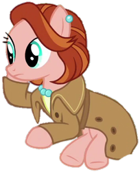 Size: 355x436 | Tagged: safe, artist:deepestclover80, derpibooru import, edit, edited screencap, screencap, earth pony, pony, hearthbreakers, background pony, background removed, catherine o'hara, clothes, coat, ear piercing, earring, female, home alone, jewelry, kate mccallister, mare, movie reference, necklace, not a vector, piercing, ponified, simple background, solo, transparent background, traveling mare, underhoof, unnamed character, unnamed pony