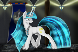 Size: 1000x667 | Tagged: safe, artist:ciscoql, derpibooru import, oc, oc:angel song, unicorn, horn, solo, unicorn oc, walking