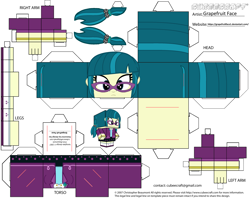 Size: 2979x2354 | Tagged: safe, artist:grapefruitface1, derpibooru import, juniper montage, equestria girls, craft, cubeecraft, glasses, papercraft, printable, solo, template