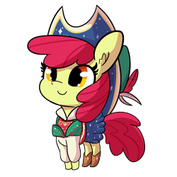 Size: 2250x2250 | Tagged: safe, artist:tjpones, derpibooru import, apple bloom, earth pony, pony, on your marks, adorabloom, boots, clothes, cowboy boots, cowboy hat, cute, female, filly, hat, lederhosen, shoes, simple background, skirt, solo, transparent background
