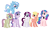 Size: 2380x1400 | Tagged: safe, artist:cherrycandi, derpibooru import, alicorn, earth pony, pegasus, pony, unicorn, base used, female, fusion, group, headphones, magical lesbian spawn, makeup, offspring, parent:applejack, parent:cayenne, parent:fluttershy, parent:lily, parent:marble pie, parent:pinkie pie, parent:rainbow dash, parent:rarity, parent:trixie, parent:twilight sparkle, parent:vapor trail, parent:vinyl scratch, parents:cayennity, parents:lilyjack, parents:marbleshy, parents:trixdash, parents:vaporlight, parents:vinylpie, simple background, transparent background