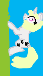 Size: 540x960 | Tagged: safe, artist:pawstheartest, derpibooru import, oc, oc only, pony, unicorn, 1000 hours in ms paint, female, horn, mare, paw prints, sideways image, solo, unicorn oc