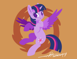 Size: 1584x1224 | Tagged: safe, artist:supermoix, derpibooru import, twilight sparkle, twilight sparkle (alicorn), alicorn, pony, cute, female, flying, mare, no pupils, simple background, solo, spread wings, wings