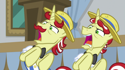 Size: 1280x720 | Tagged: safe, derpibooru import, screencap, flam, flim, pony, unicorn, friendship university, flim flam brothers, male, stallion