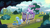 Size: 3840x2160 | Tagged: safe, artist:le-23, derpibooru import, starlight glimmer, trixie, unicorn, road trippin, airship, canterlot, complex background, duo, fence, high res, mountain, road, speech bubble, tree, trixie's wagon, windmill