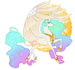 Size: 1600x1494 | Tagged: safe, artist:dementra369, derpibooru import, princess celestia, alicorn, pony, curly hair, female, glowing hair, jewelry, regalia, simple background, solo, sun, transparent background