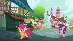 Size: 1920x1080 | Tagged: safe, derpibooru import, screencap, discord, spike, sugar belle, dragon, the big mac question, food, pie