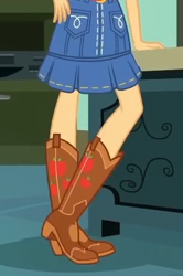 Size: 304x459 | Tagged: safe, derpibooru import, applejack, equestria girls, happily ever after party: applejack, boots, cowboy boots, legs, pictures of legs, shoes