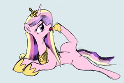 Size: 1653x1101 | Tagged: safe, artist:backgrounds-ponies, derpibooru import, princess cadance, alicorn, pony, female, food, licking, mare, peanut butter, pony pussy, solo, tongue out