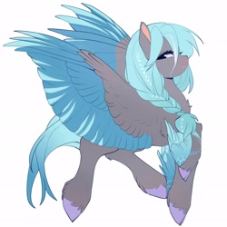 Size: 2048x2048 | Tagged: safe, artist:amo, derpibooru import, oc, oc only, pegasus, pony, raised hoof, simple background, solo, unshorn fetlocks, white background