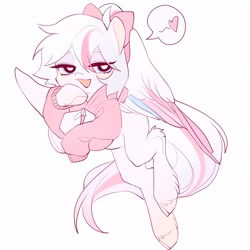 Size: 2048x2048 | Tagged: safe, artist:amo, derpibooru import, oc, oc only, pegasus, pony, clothes, heart, hoodie, open mouth, simple background, solo, unshorn fetlocks, white background