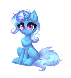 Size: 2184x2400 | Tagged: safe, artist:confetticakez, trixie, pony, unicorn, cheek fluff, chest fluff, cute, diatrixes, ear fluff, female, high res, leg fluff, looking at you, mare, sitting, smiling, solo