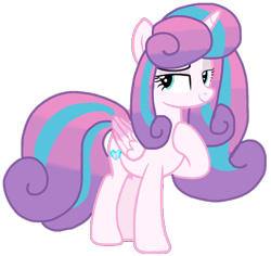 Size: 1074x1014 | Tagged: safe, artist:徐詩珮, derpibooru import, princess flurry heart, bubbleverse, next generation, older, older flurry heart, simple background, transparent background