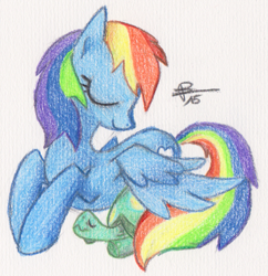 Size: 529x546 | Tagged: safe, artist:combothebeehen, derpibooru import, rainbow dash, tank, pegasus, pony, cuddling, eyes closed, hug, winghug