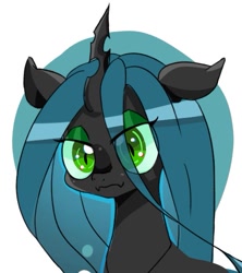Size: 515x581 | Tagged: safe, artist:tomizawa96, derpibooru import, queen chrysalis, changeling, changeling queen, bust, female, portrait, simple background, solo, white background