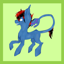 Size: 2449x2449 | Tagged: safe, artist:toptian, derpibooru import, oc, oc only, monster pony, pony, augmented tail, male, open mouth, solo, stallion