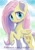 Size: 900x1274 | Tagged: safe, artist:raikoh, derpibooru import, fluttershy, pegasus, pony, looking at you, raised hoof, solo