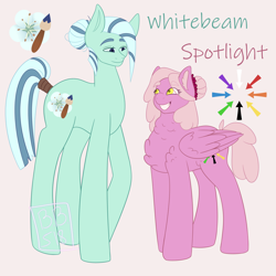 Size: 2500x2500 | Tagged: safe, artist:buttercupbella5182, derpibooru import, oc, oc only, earth pony, pegasus, pony, chest fluff, duo, earth pony oc, female, grin, male, mare, pegasus oc, smiling, stallion, tail wrap, wings