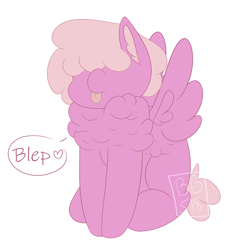 Size: 2400x2400 | Tagged: safe, artist:buttercupbella5182, derpibooru import, oc, oc only, pegasus, pony, :p, chest fluff, female, hair over eyes, mare, pegasus oc, signature, solo, tongue out, wings