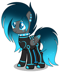 Size: 2105x2513 | Tagged: safe, artist:meimisuki, artist:rukemon, derpibooru import, oc, oc only, oc:neon stream, pegasus, pony, base used, boots, choker, clothes, commission, cyber-questria, ear piercing, earring, eyeshadow, female, gloves, jewelry, jumpsuit, makeup, mare, piercing, shoes, simple background, solo, spiked choker, tattoo, transparent background