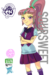 Size: 1480x2224 | Tagged: safe, artist:xjleiu, derpibooru import, sour sweet, equestria girls, friendship games, bishoujo, clothes, crossed arms, crystal prep academy uniform, female, freckles, school uniform, skirt, solo