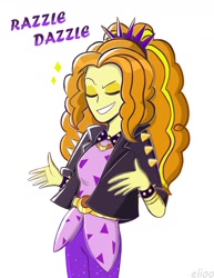 Size: 1207x1563 | Tagged: safe, artist:elioo, derpibooru import, adagio dazzle, better together, equestria girls, eyes closed, female, razzle dazzle, simple background, solo, white background