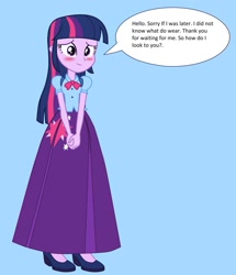 Size: 1280x1488 | Tagged: safe, artist:starman1999, derpibooru import, twilight sparkle, twilight sparkle (alicorn), alicorn, equestria girls, clothes, female, long skirt, skirt, solo