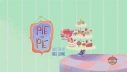 Size: 1907x1075 | Tagged: safe, derpibooru import, screencap, octavio pie, pinkie pie, earth pony, pony, my little pony: pony life, pie vs. pie, spoiler:pony life s01e39, female, solo, title card, treehouse logo