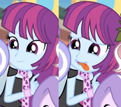 Size: 698x614 | Tagged: safe, derpibooru import, screencap, mystery mint, better together, equestria girls, rollercoaster of friendship, cropped, silly face, tongue out