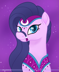 Size: 1400x1700 | Tagged: safe, artist:horsewithacoat, derpibooru import, amira, saddle arabian, bust, female, mare, portrait, signature, smiling, solo