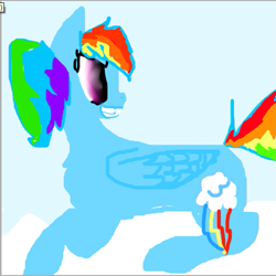 Size: 515x516 | Tagged: safe, artist:pawstheartest, derpibooru import, rainbow dash, pegasus, pony, female, grin, looking back, mare, smiling