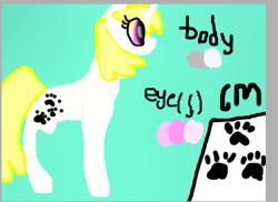 Size: 337x246 | Tagged: safe, artist:pawstheartest, derpibooru import, oc, oc only, pony, unicorn, horn, paw prints, reference sheet, solo, unicorn oc